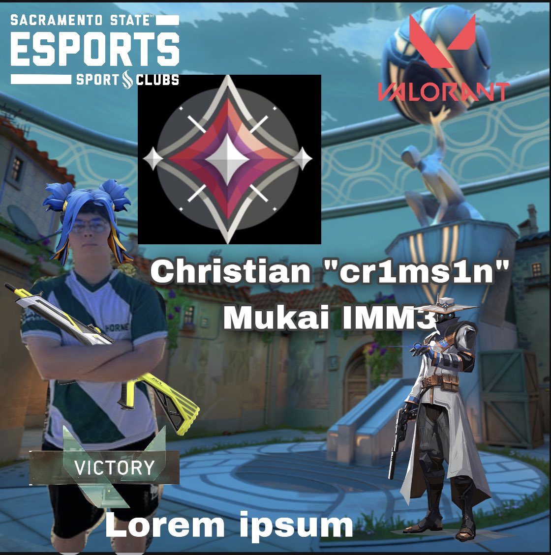 Congrats to <a href="/Cr1ms1n7/">Tadashi</a> for earning Valorant MVP and reaching IMM3 peak 💀💀🤩