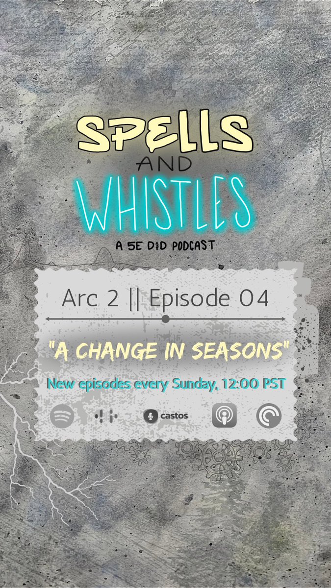 spells_whistles's tweet photo. A shiny new episode of spells and whistles is out at noon! Are you ready? #dnd #dungeonsanddragons #ttrpg #podcast #actualplay #dndpodcast #ttrpgpodcast #dnd5e #dndcontent #5e https://t.co/5Ay9kiwHlV