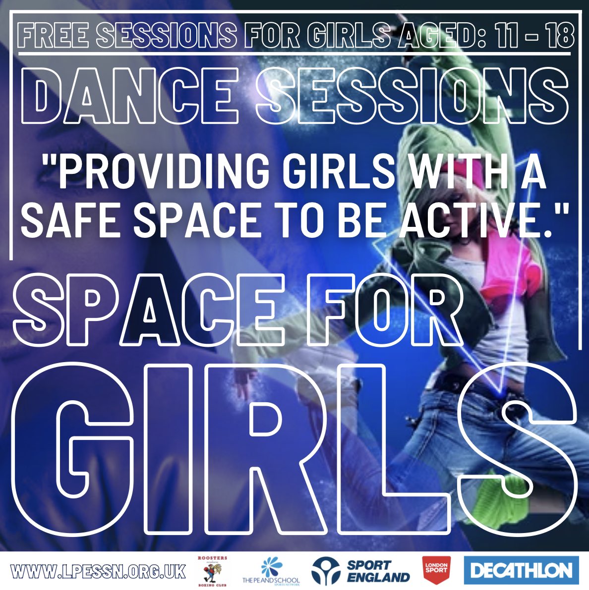 LPESSN's tweet photo. 👱🏻‍♀️ FREE GIRLS DANCE SESSIONS 👧🏾

Dance sessions at Decathlon Store Surrey Quays return tomorrow, 16:30-18:00.

🗓️ Every Monday 
📍 Decathlon Surrey Quays (first floor)
🎟️ FREE to all 11-18 year olds

Sign up in advance below or sign up on arrival.
https://t.co/s3pg6IjPIq https://t.co/VGYQIiOLM1