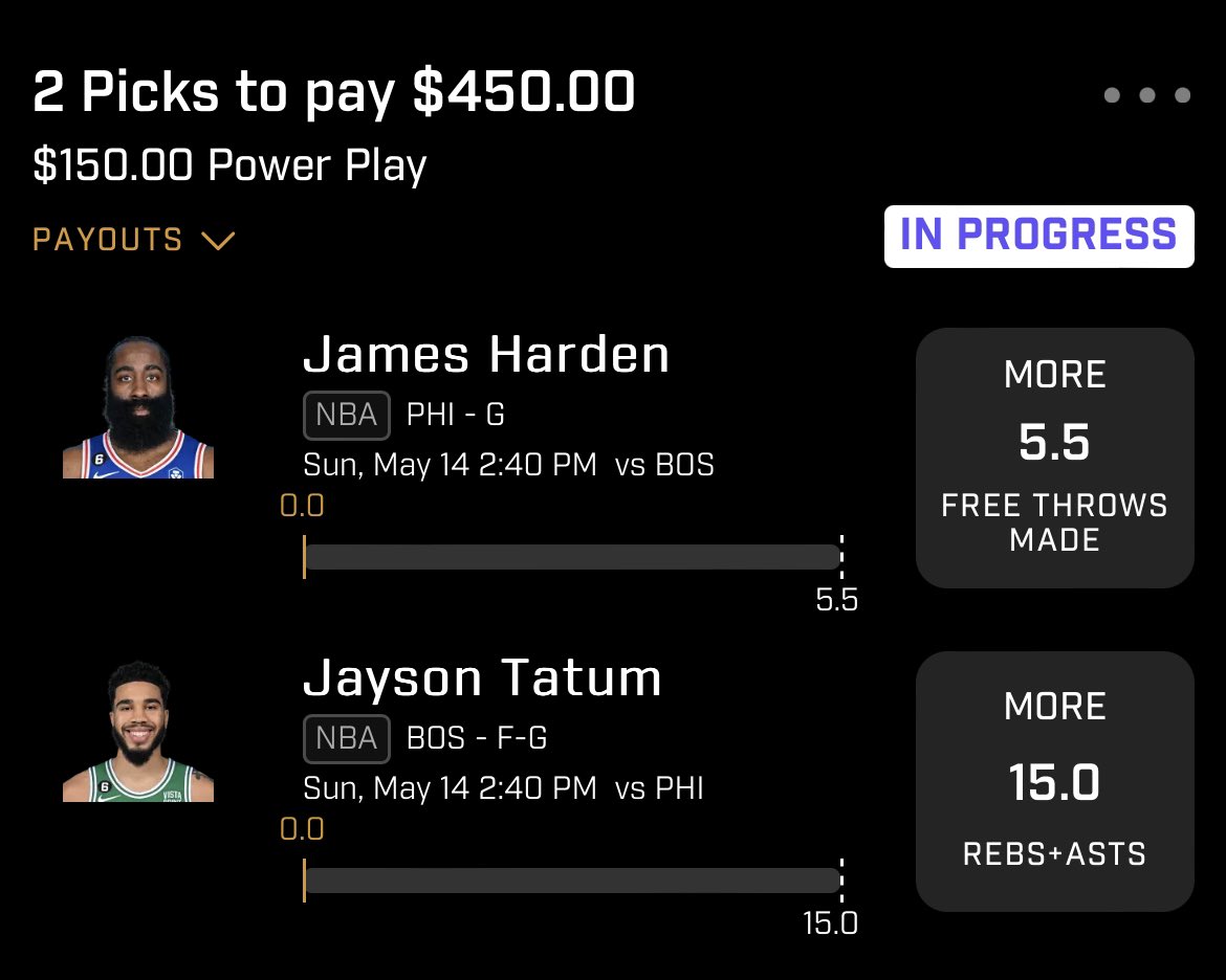 NBA Picks Mothers Day🏀

Make sure you use these winnings to take your mom to a nice dinner tonight

Tatum O 15.0 RA
Harden O 5.5 FTM

Also: thank you to everyone for the kind words yesterday. Couldn’t get to all of them but I appreciate all of you big time