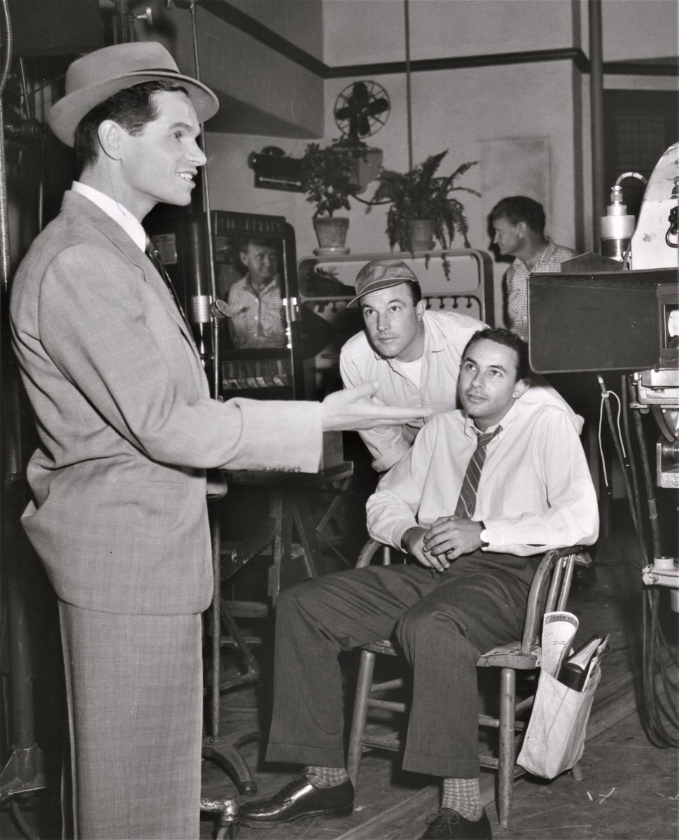 Gene Kelly and Stanley Donen directing Michael Kidd in MGM musical IT'S ALWAYS FAIR WEATHER (1955). Film showing on an original 1955 CinemaScope Eastmancolor #35mm print from #BFINationalArchive in the BFI #FilmOnFilm Festival on 10 June. bfi.org.uk/film-on-film