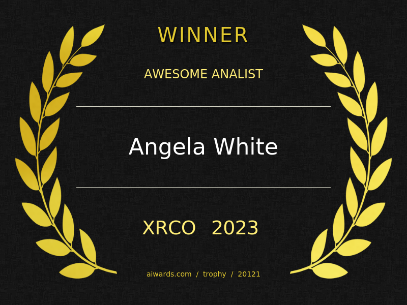 🎉👏🏼👑 Congrats to the one and only @angelawhite for taking home the #XRCO award for Awesome Analyst 2023! 🏆🍾 Your hard work and dedication to the industry is truly admirable. Keep shining bright like the star you are! ✨ #pornawards #analystqueen