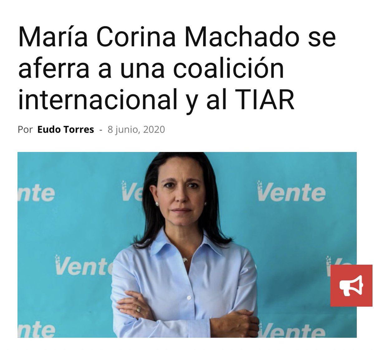 Verdugo2021's tweet photo. Mientras MCM pedía por una coalición internacional y convocaba el TIAR para una invasión militar extranjera contra la patria y sacrificar así a los hijos de los venezolanos, ella había sacado a los suyos hacia EEUU donde viven tranquilos hoy día.
¡Mujer hipócrita! https://t.co/0RIUJs4MlM