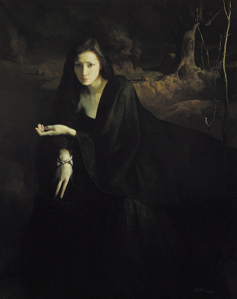 solisolsoli's tweet image. Autumn of Mountain, 1993, by Yuqi Wang