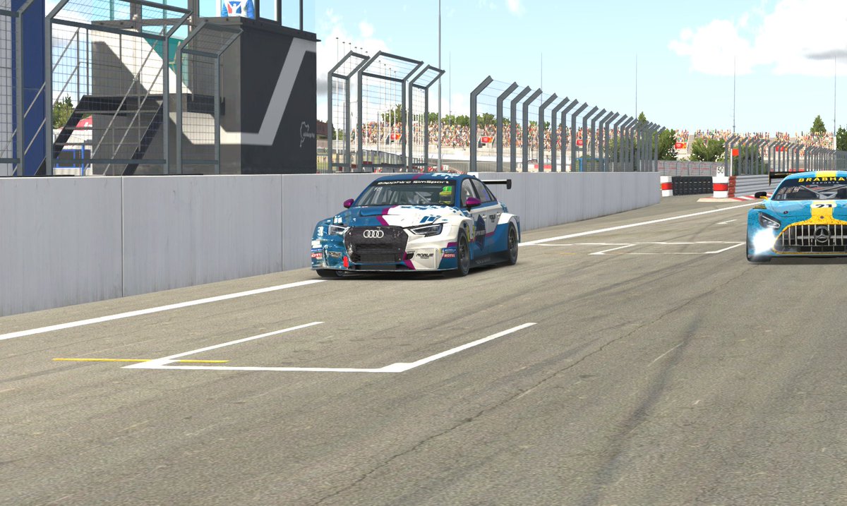 iRacing N24 is done for another year, P2 &amp; P4 were our best results. Well done to all finishers, it's always a gruelling race. 

Here's a 📸of the Bravo team crossing the line in P2, less than 4 minutes off the lead

#Audi #N24 #simracing #iRacing #TCR #endurance #FWD