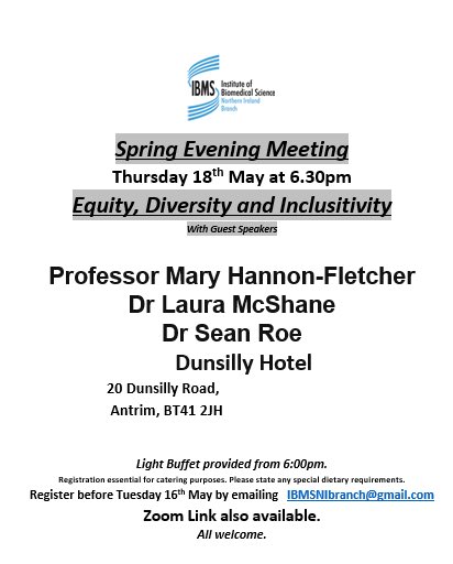 Reminder: Register for the next <a href="/ibmsnibranch/">IBMSNI branch.</a> Spring meeting closing date is Tuesday. <a href="/IBMScience/">IBMS #AtTheHeartOfHealthcare</a> <a href="/UlsterUniBiomed/">Biomedical Sciences</a> <a href="/QUBelfast/">Queen's University Belfast 🎓</a>