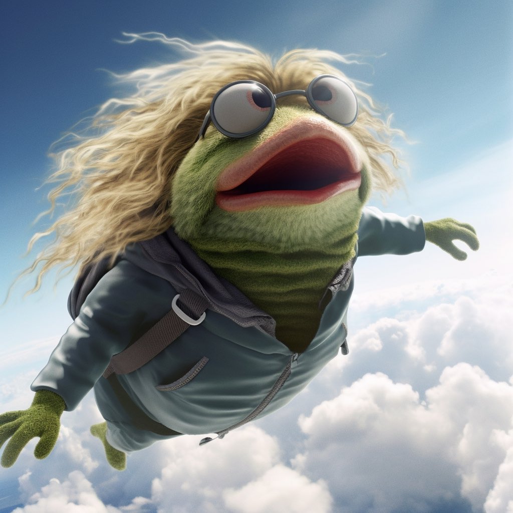 colorcantata's tweet photo. i'm bored so i went sky diving $pepe https://t.co/iv4CrLyDKM