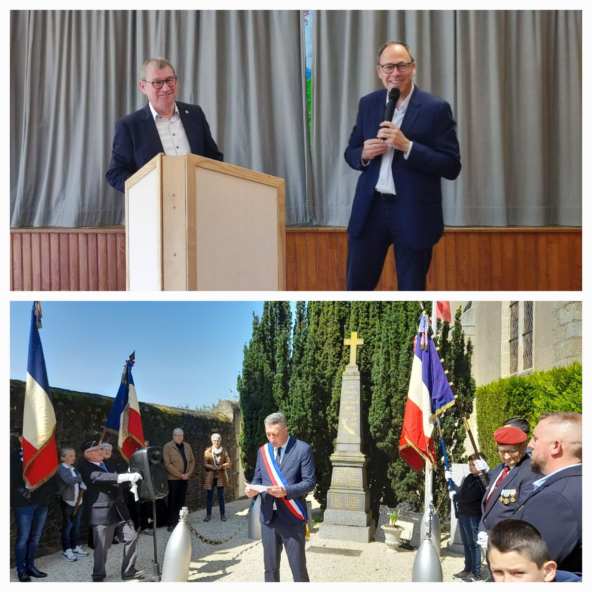 Bilan de mi-mandat à La Bazoge-Montpinçon avec <a href="/PaRenard/">Pascal Renard</a> et cérémonie des anciens combattants à Martigné avec <a href="/GuillaumeCarr7/">Guillaume Carré</a> ce week-end (mais aussi vide-grenier à Contest, 5h de cyclo à Sacé et fête du printemps à Montflours). Un beau week-end en <a href="/lamayenne/">La Mayenne, le Département</a> !