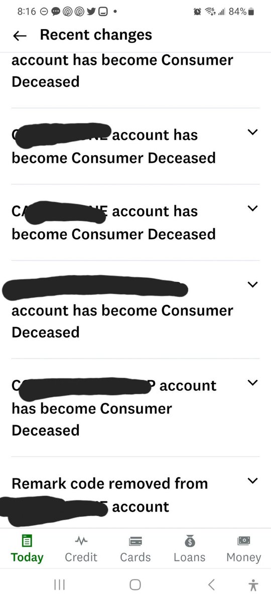 ShondaMartin_'s tweet photo. Many people woke up to Credit Karma mistakenly listing them as deceased, erasing their credit history and score. This issue surfaced soon after they erroneously removed millions of student loans from credit reports, sparking needless chaos. Keep in mind, CREDIT KARMA IS NOT AN AUTHENTIC INDICATOR OF YOUR CREDIT‼️