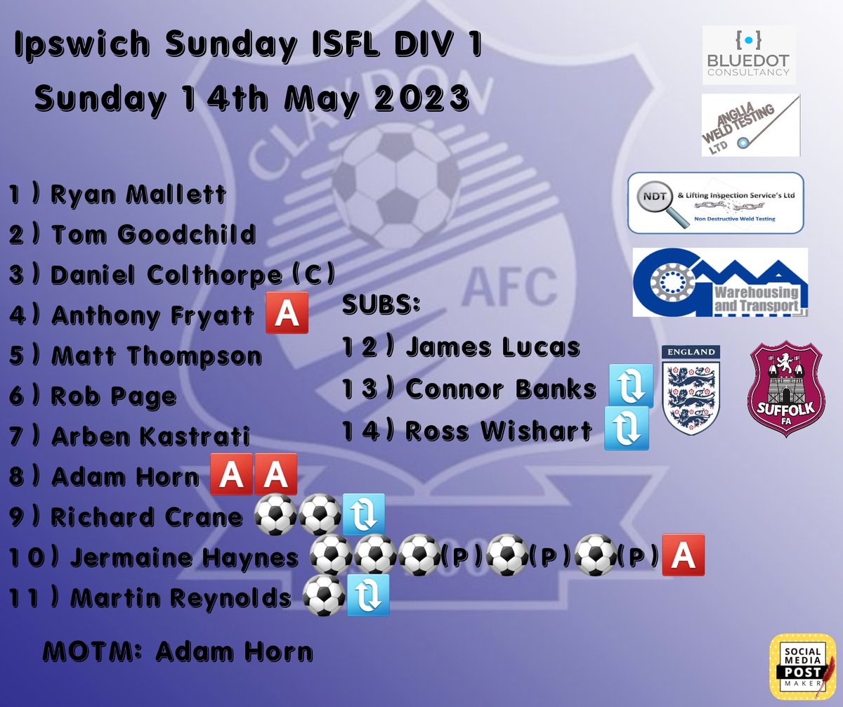 #weareclaydon 
#wearemassive 
#uppaclaydon 
#divison1champions