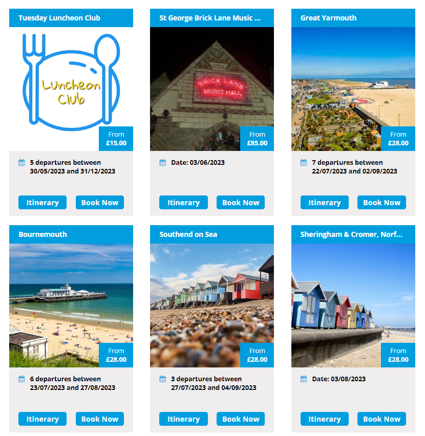 3starcoaches's tweet photo. We have some fantastic trips available, no matter what your age!

From our Tuesday luncheon club, bringing together local friends over lunch, to beach trips with the family.

Contact us to find out more! https://t.co/zUxS5ZTgIn