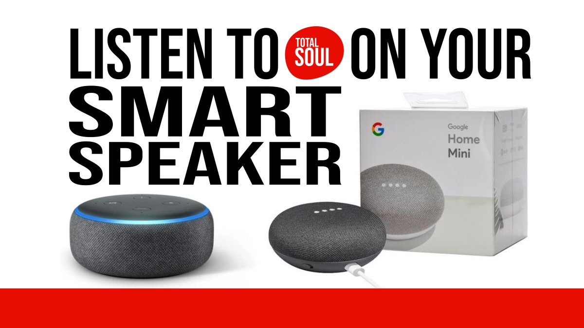 It's so easy to listen to @totalsoulradio on your smart speaker! 🔈🔈 ⁠
⁠
If you have an @alexa99 device, find us just by saying “Alexa, open Total Soul”.⁠
⁠
For @madebygoogle users, all you need to say is “OK Google, talk to Total Soul”.⁠
⁠
#smartspeaker #alexa #googlenest