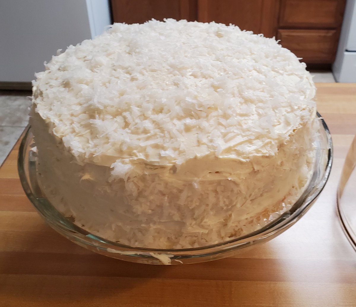 Fresh coconut cake!  A very old family recipe. 😋 #baking #coconutcake