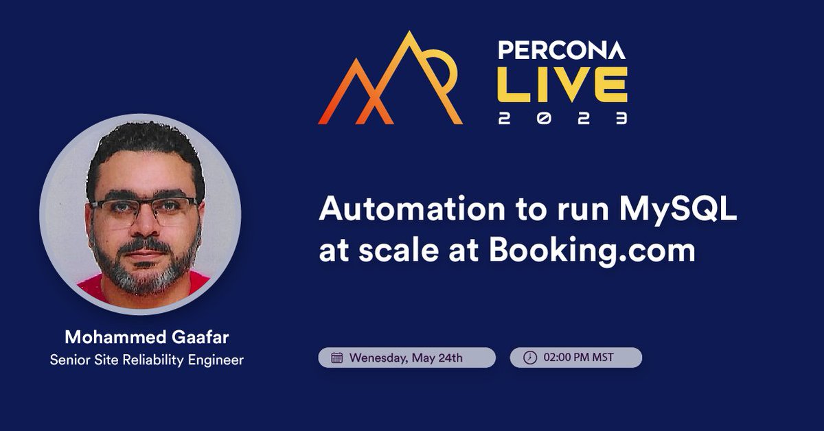 I will be giving a talk at #PerconaLive about the automation used at Booking.com to run #MySQL at scale.