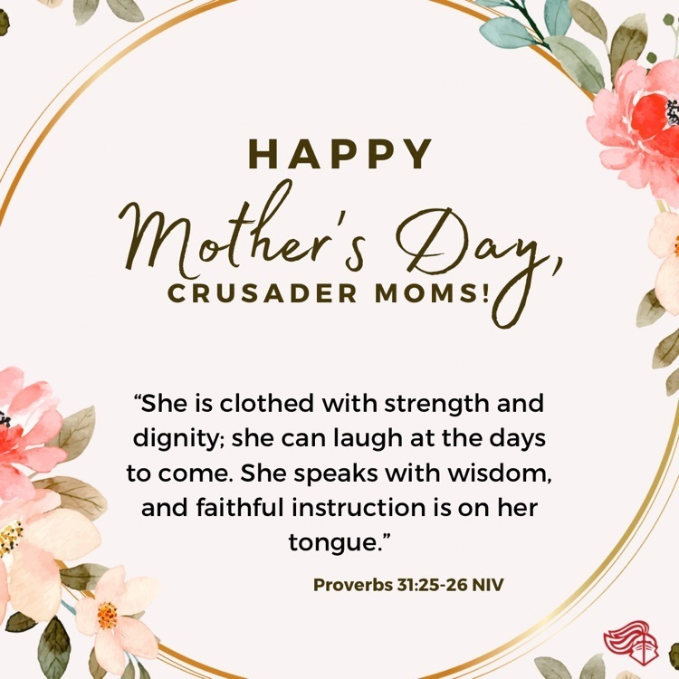 ccscrusader's tweet photo. Happy Mother’s Day to our Crusader moms, guardians, grandmas, and all those important ladies in the lives of all of our students (and staff). We are grateful for you! ❤️ https://t.co/tzGCHB59Km