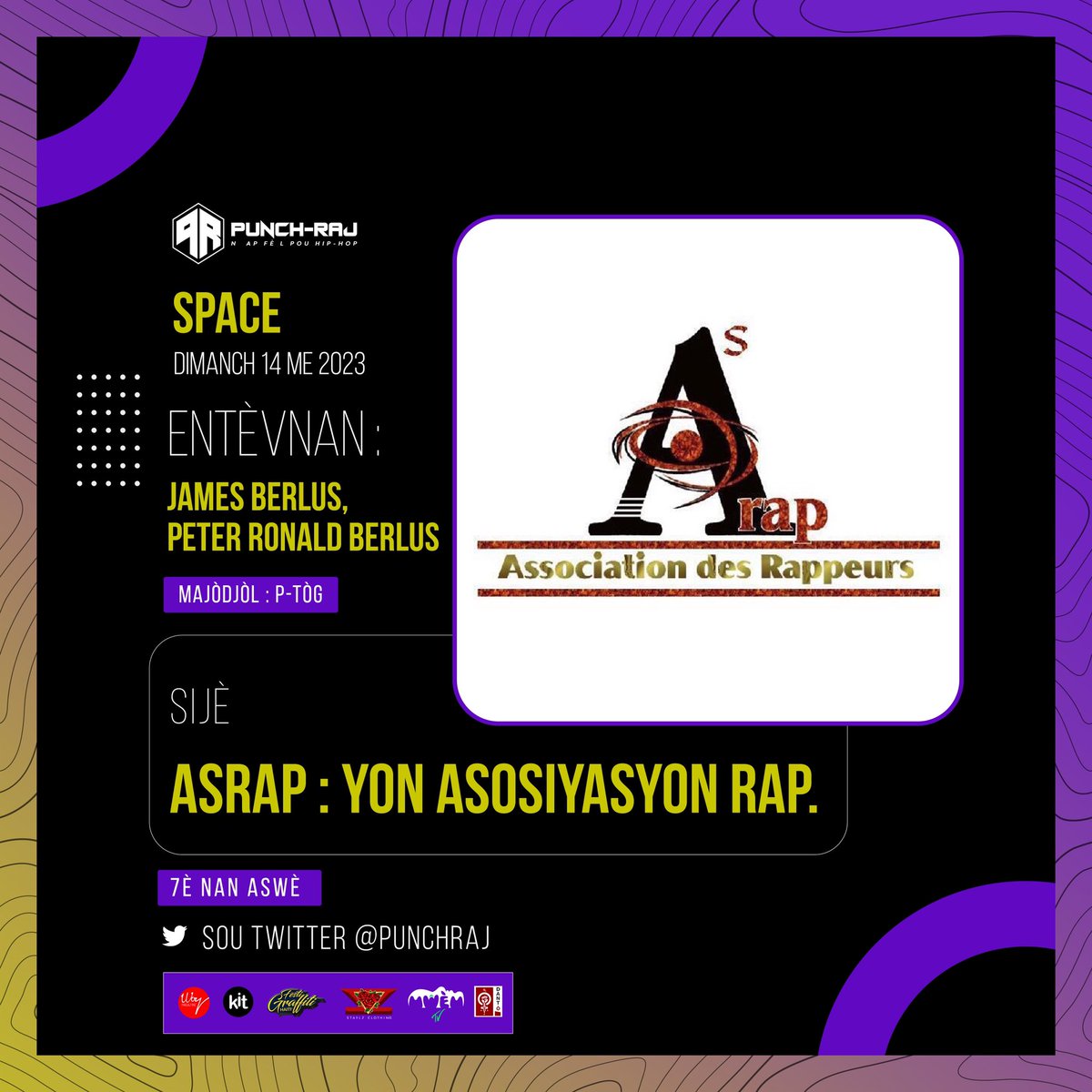 mawonanndi's tweet photo. Epi a 7 è se yon lòt bat bouch ak manm fondatè epi temwen #Asrap. M envite w branche pou yon jounen San pou San Hip-Hop, Konesans ak Transmisyon. https://t.co/19NYlICUdi
