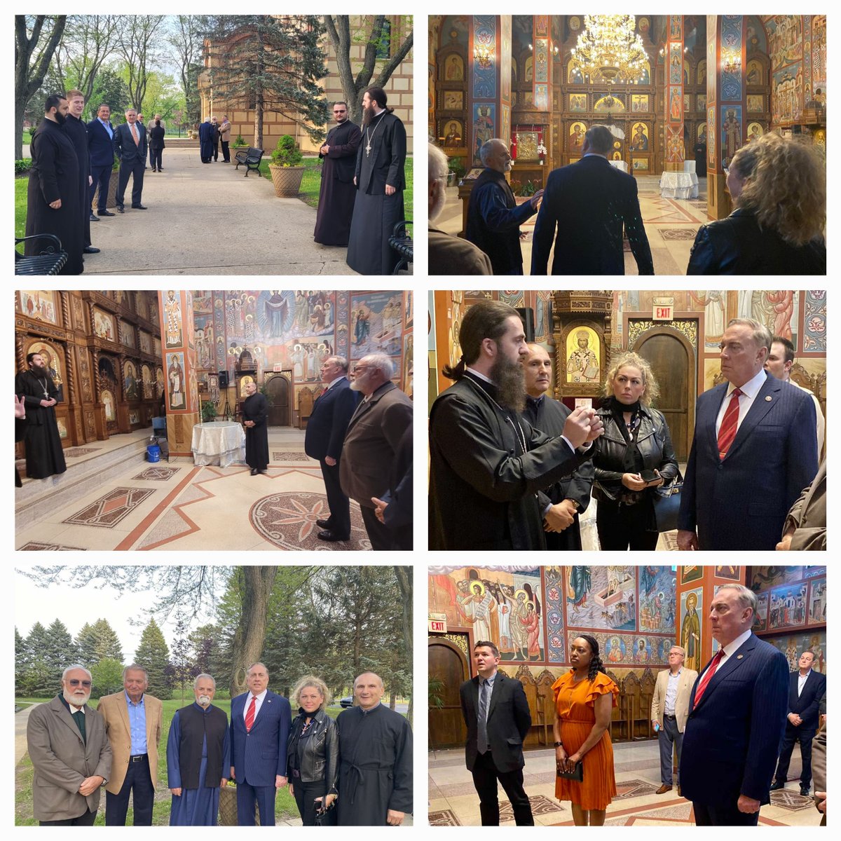 SerbsFor's tweet photo. Fantastic event last night, featuring Col. #DouglasMacGregor in Chicago, hosted by #DrRavasi & #SAVAPAC. With blessings from His Grace Bishop Longin, Col. MacGregor was greeted by clergy of #GracanicaMonastery, followed by private dinner, noted speech, and Q & A. 🇺🇲🇷🇸 https://t.co/ySuLHLq7TK