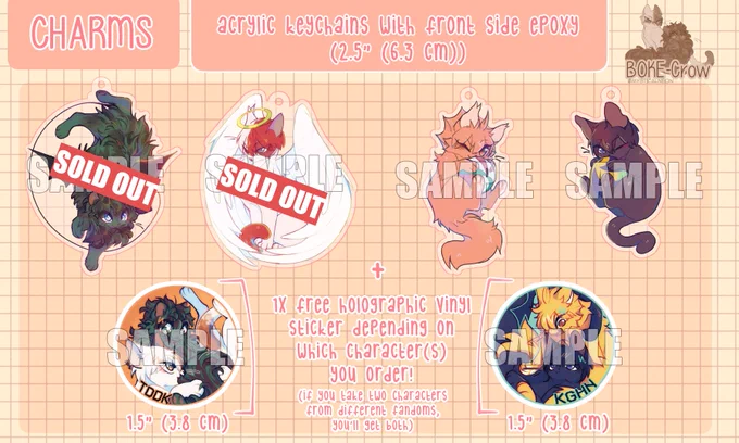 The TDDK winged cats keychains have been sold out! I plan to restock them, feel free to send me a DM or comment if you wish to be pinged later when they come back ^^ I have plenty of other products still in stock though ✨ 