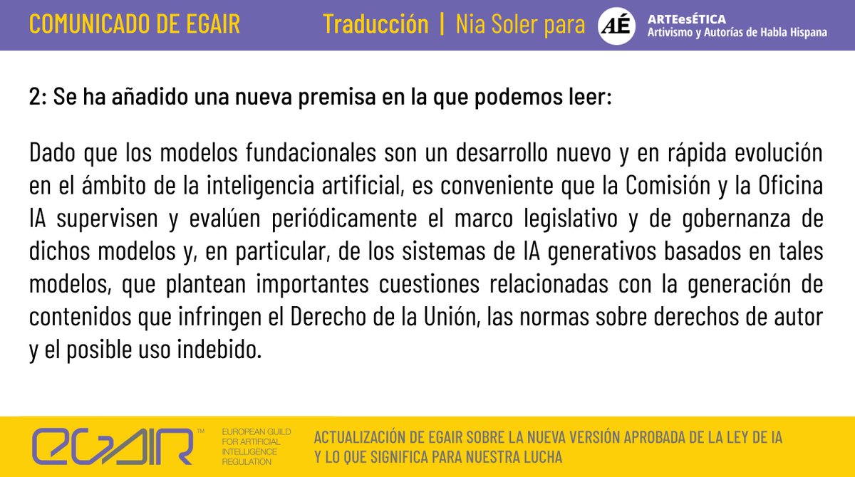 ArteEsEtica's tweet photo. Es conveniente que la Comisión y la Oficina IA supervisen y evalúen periódicamente el marco legislativo y de gobernanza de dichos modelos y, en particular, de los sistemas de IA generativos basados en tales modelos.
#AIAct #egair #AI @Egair_official https://t.co/2DyHciGSGI