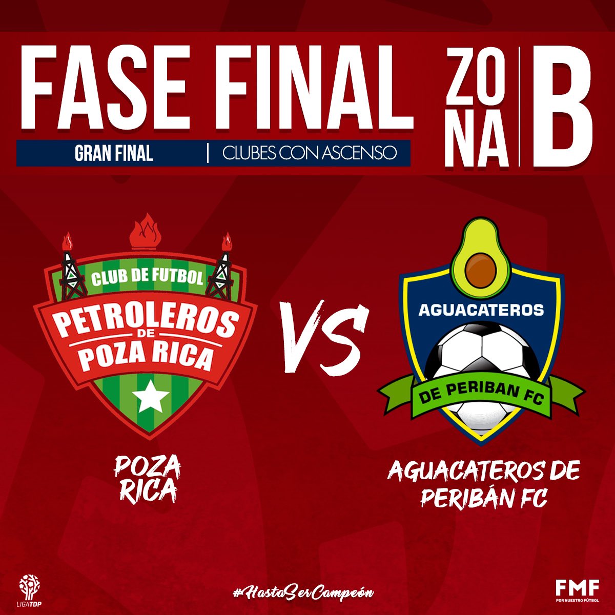 ¡ASÍ QUEDA LA FINAL DE LA ZONA B! 🔥🤩

<a href="/OFICIALCFPPR/">Club de Fútbol Petroleros de Poza Rica ((OFICIAL))</a> VS <a href="/aguacatepowerr/">Aguacateros de Peribán F.C.</a> 😎 

#HastaSerCampeón