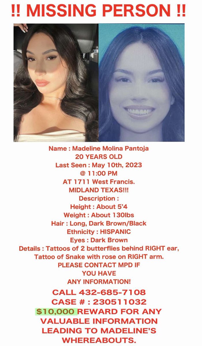 dinkleshplab's tweet photo. #HelpFindMadelinePantoja https://t.co/pnUBxOuNAT
