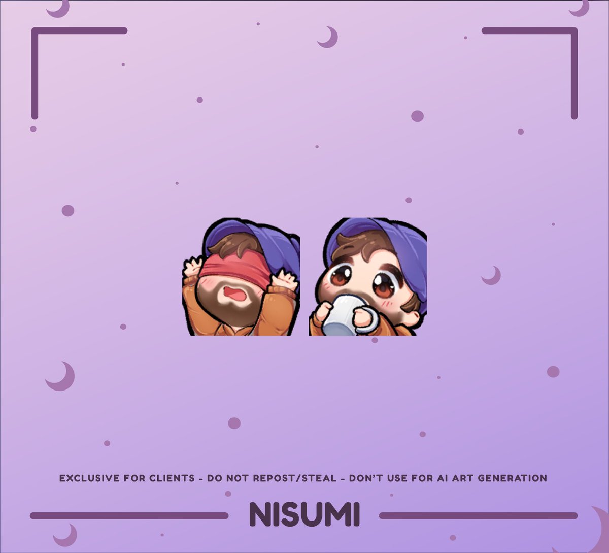 Nisumi_Art's tweet photo. Deux emotes pour @YannExalt !
Encore merci pour ta confiance!
- -
N'hésite pas à RT ou like si mon travail vous plaît! 🫶 https://t.co/BF44vYBo4F