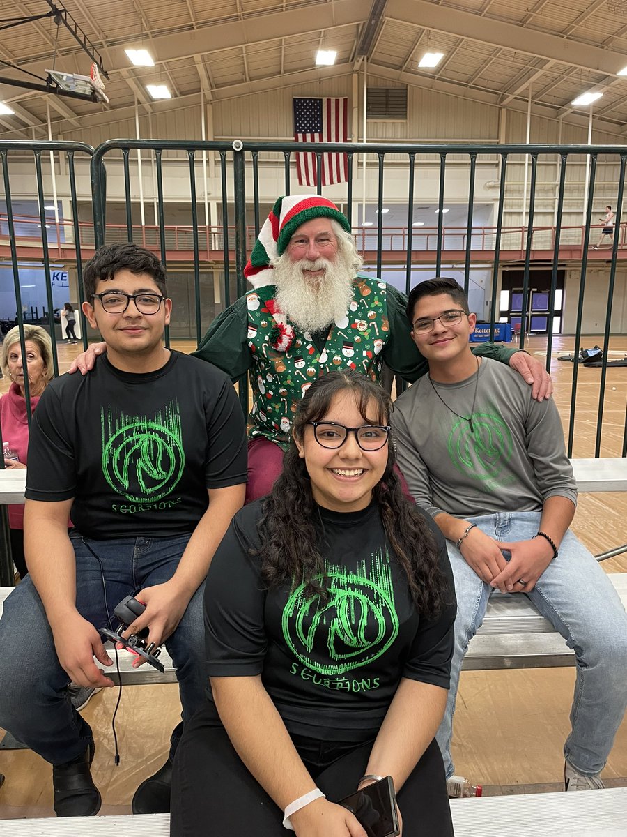 Victory pic with Santa! Our @ClintISD HHS team wins their first playoff match. #ClintTech #DistrictOfInnovation #ScorpionStrong