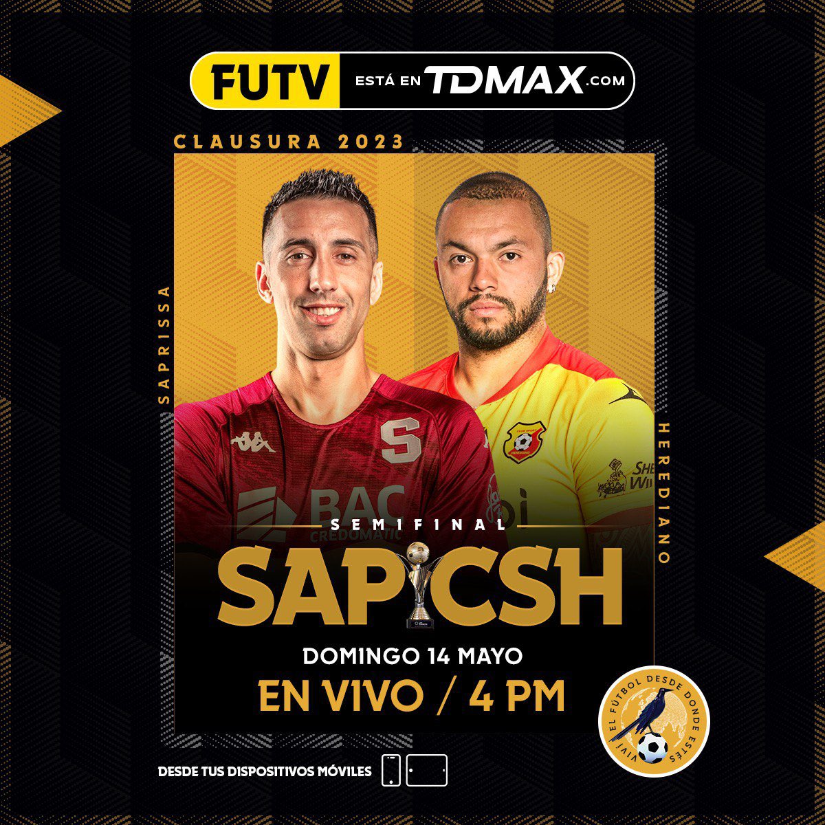 FUTVCR's tweet photo. ¡FUTV está en TDMAX! 📲⚽️
Seguí la semifinal de vuelta entre Saprissa y Herediano desde cualquier parte del mundo y dispositivo móvil.
🔗 https://t.co/ARUr6OI7F6
#FINALESxFUTV 😉 https://t.co/14b2sN9SV0