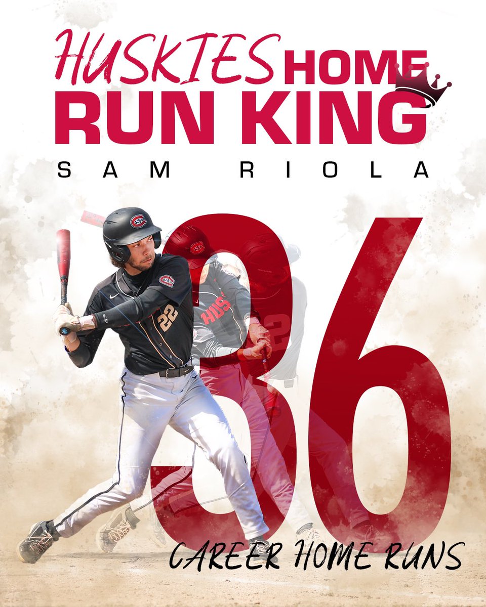 🗣️ THE HOME RUN KING ‼️

<a href="/RiolaSam/">Sam Riola</a> BLASTS a two-run shot to put us up 12-1 in the seventh in the NSIC Championship Game AND breaks our career home run record 👑

#Huskyland 🐾