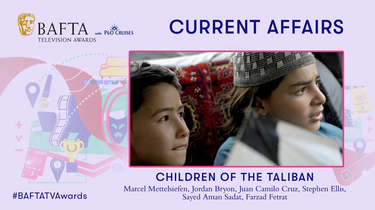 BAFTA (@bafta) on Twitter photo Marcel Mettelsiefen, Jordan Bryon, Juan Camilo Cruz, Stephen Ellis, Sayed Aman Sadat and Farzad Fetrat win the BAFTA for Current Affairs for their work on Children of the Taliban 👏
#BAFTATVAwards with <a href="/pandocruises/">P&O Cruises</a> Marcel Mettelsiefen, Jordan Bryon, Juan Camilo Cruz, Stephen Ellis, Sayed Aman Sadat and Farzad Fetrat win the BAFTA for Current Affairs for their work on Children of the Taliban 👏
#BAFTATVAwards with <a href="/pandocruises/">P&O Cruises</a>