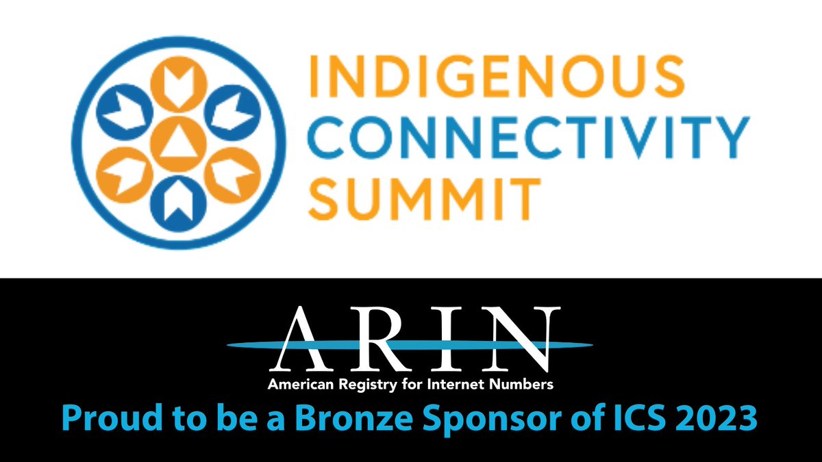 #Indigenous communities across North America live without reliable, affordable #Internet. The Indigenous Connectivity Summit is where broadband champions convene to change this. ARIN is proud to be a Bronze Sponsor of #ICS2023 on 22-24 May! arin.net/events/ICS23/ @Connect_Fund