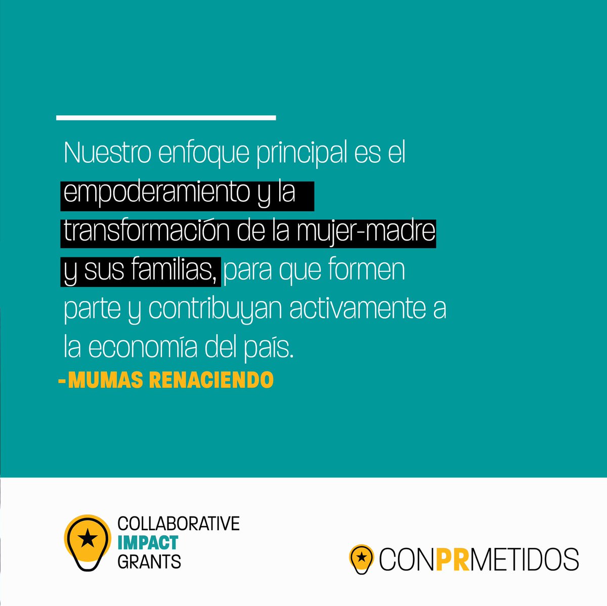 ¡Felicidades mamá! 

Hoy celebramos a todas esas madres luchadoras y emprendedoras que dan todo por su familia. 

Lee la historia de Mumas Renaciendo en el link en la biografía. Apoya a estas mamás en shopmumas.com

#GranteeSpotlight #CIG #ConPRmetidos #MumasRenaciendo