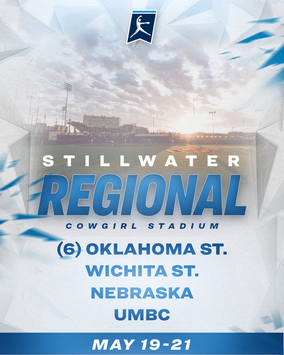NCAA Softball (@ncaasoftball) on Twitter photo Stillwater Regional
📅 May 19-21
(6) <a href="/cowgirlsb/">OSU Cowgirl Softball</a>
<a href="/GoShockersSB/">Wichita State Softball</a>
<a href="/HuskerSoftball/">Nebraska Softball</a>
<a href="/UMBCsoftball/">UMBC Softball</a>
#RoadToWCWS Stillwater Regional
📅 May 19-21
(6) <a href="/cowgirlsb/">OSU Cowgirl Softball</a>
<a href="/GoShockersSB/">Wichita State Softball</a>
<a href="/HuskerSoftball/">Nebraska Softball</a>
<a href="/UMBCsoftball/">UMBC Softball</a>
#RoadToWCWS