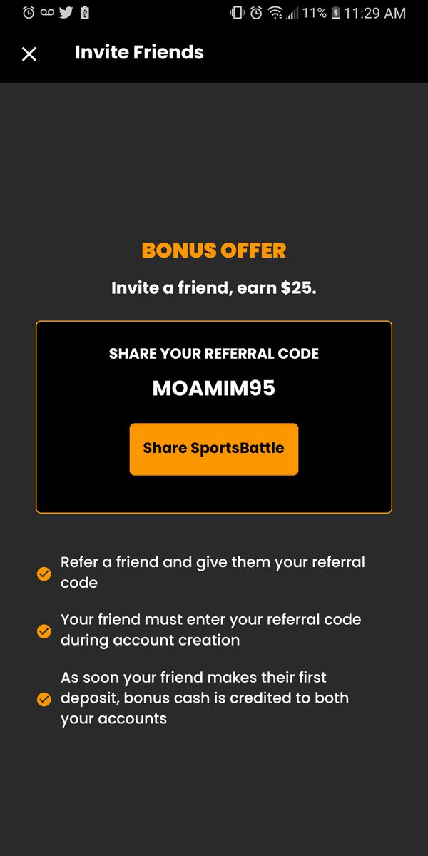 picks_dom's tweet photo. SportsBattle has LOL COD csgo and dota too. 100% deposit match and they give you a little bonus money to play with. Check it out. 
Code:  MOAMIM95 https://t.co/kVLWfdu9dv
