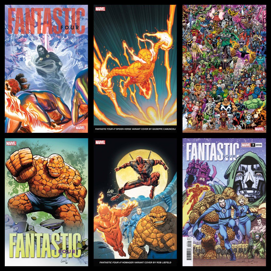 New ✨#MarvelCosmic✨ #comics this week for #NCBD (5/17/23)
✨
Fantastic Four #7
✨
W-#RyanNorth,A-#IbanCoello
✨
A-#AlexRoss
B-#GiuseppeCamuncoli
C-#ScottKoblish
D-#GregLand
E-Of all these covers, you’d be insane to pick this one
F-#WaltSimonson
✨
#FantasticFour #MarvelComics