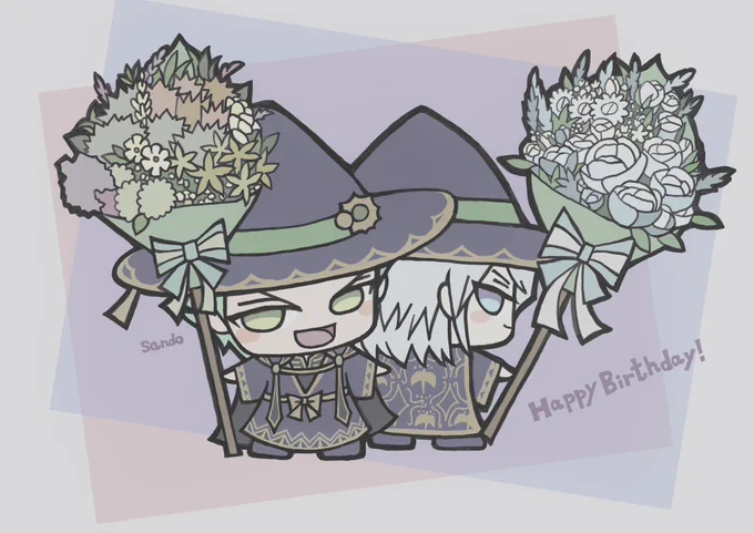 #シルバー生誕祭2023 #twstファンアート  シルバーおめでとう 実はシルバーめちゃめちゃ好きなのに寝落ちしたの悔しい 以前描けなかったとのツーショット!&のときと似せて描いてみた