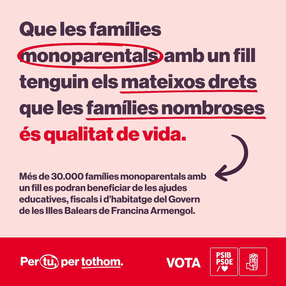 cosmebonet's tweet photo. La Presidenta @F_Armengol fa un important anunci al #DebatIB3 : les famílies amb dos fills i les monoparentals amb un fiçç, tindran la propera legislatura els mateixos ajuts, beques i beneficis fiscals que tenen actualment les famílies nombroses.
#PerTuPerTothom https://t.co/aK0qBgt5FU
