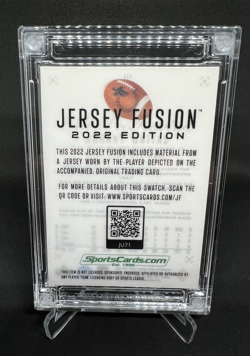 Jersey Fusion - Johnny Unitas - 1971-72 Game Used Patch - Baltimore Colts - Hall of Fame - For Sale in eBay Store #jerseyfusion #football #hof #quarterback #johnnyunitas #gameused #baltimore #colts