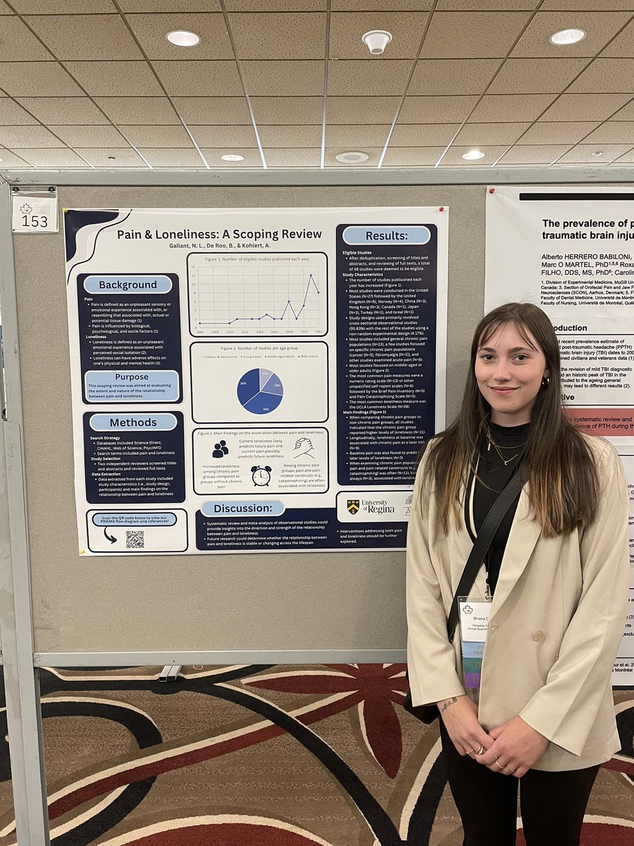 Had a great few days at the @CanadianPain conference in Banff! It was an amazing opportunity to present our scoping review on pain and loneliness alongside @AmaraKohlert. #CanadianPain2023