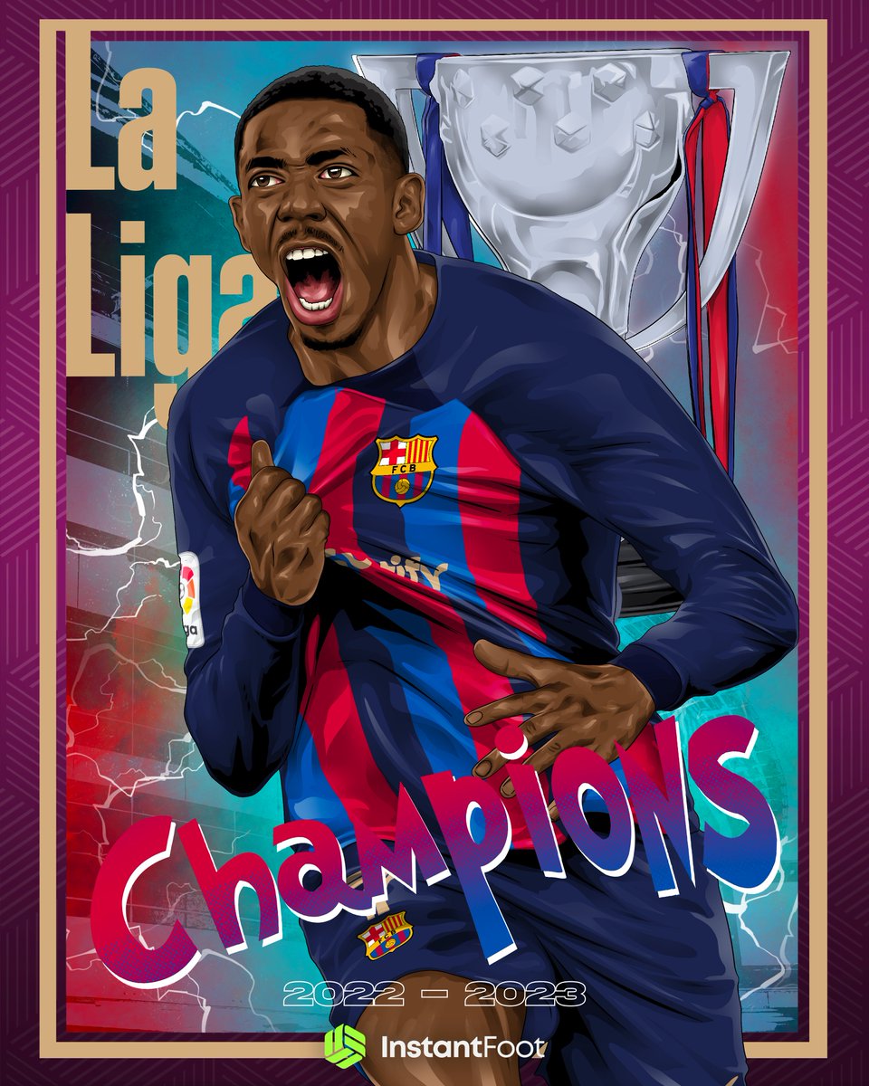 lnstantFoot's tweet photo. 🏆 LE FC BARCELONE EST OFFICIELLEMENT CHAMPION D'ESPAGNE !!!!!! 💙❤️ 🇪🇸