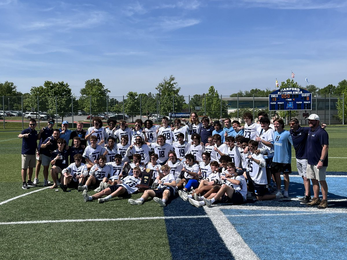 Proud of our athletes—worked hard and brought home the win! 💙💙💙@FightingOwlsHCC @HarfordCC_MLax @HarfordCC 

🏆2023 #NJCAALacrosse Men's National Champions!