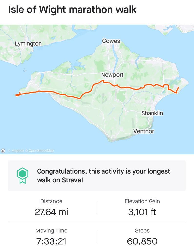 We did it!! 27.6 miles in 7.5 hours across the Isle of Wight, raising money for Mountbatten hospice.

theearlmountbattenhospice.enthuse.com/pf/team-gough