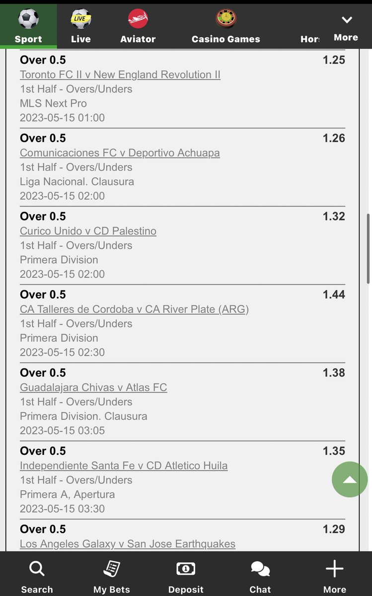 Sphinx_Mnguni's tweet photo. I just placed a 19 leg 200 odds Over 0.5 FH midnight snack bet with Betway. X4DB99D35

Pick your fav odds, edit, cash out or rebet if needs be and goodluck. https://t.co/304W7k8lrw