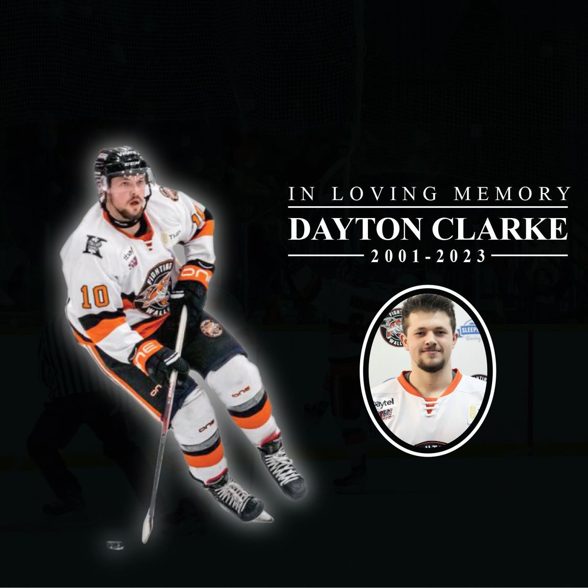 KamRiverWalleye's tweet image. We are heartbroken to hear of the passing of former Walleye forward Dayton Clarke. 

The Fighting Walleye send our sincere condolences to Dayton’s family, friends, and teammates. 

The Walleye family has suffered a tragic loss and Dayton will forever be in our hearts. 

❤️ #10