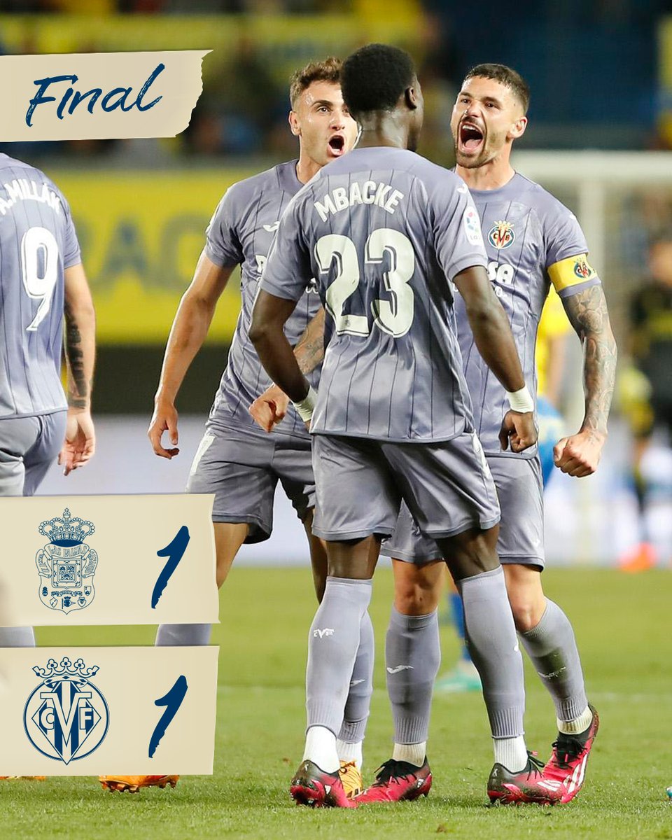 CanteraGrogueta's tweet photo. FINAL, FINAL, FINAAAAAAAAAL. 

¡Gritadlo, gritadlo, gritadlo, groguetsssssss! 

El #VillarrealB seguirá siendo de Segunda Divisiónnnnnnnn tras empatar contra la @UDLP_Oficial con gol de Mbacke.

¡Qué grandes sois, chavales!

¡Enhorabuena 👏👏👏!

#LasPalmasVillarrealB (1-1) 90' https://t.co/VGUKuAbYFN