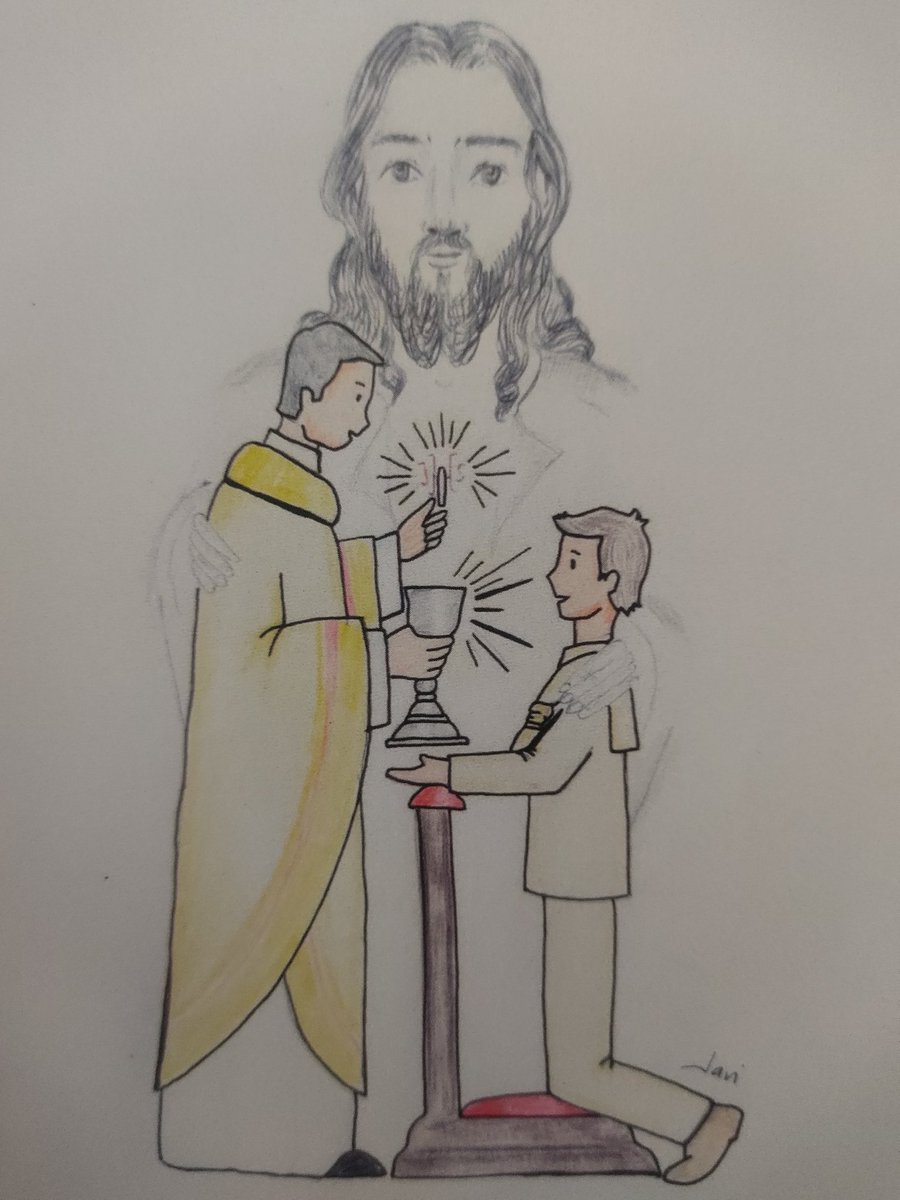 RomoMery's tweet photo. Que cerca está Jesús de tí! Las primeras veces  siempre son importantes pero está ha sido muy muy especial. Verte crecer, acompañarte y cuidarte es lo mejor del mundo.  Estamos muchos en el camino, contigo. #primeracomunion #lametaeselcielo #familia
🎨 @Javi_PrietoP https://t.co/eymnooK9wr