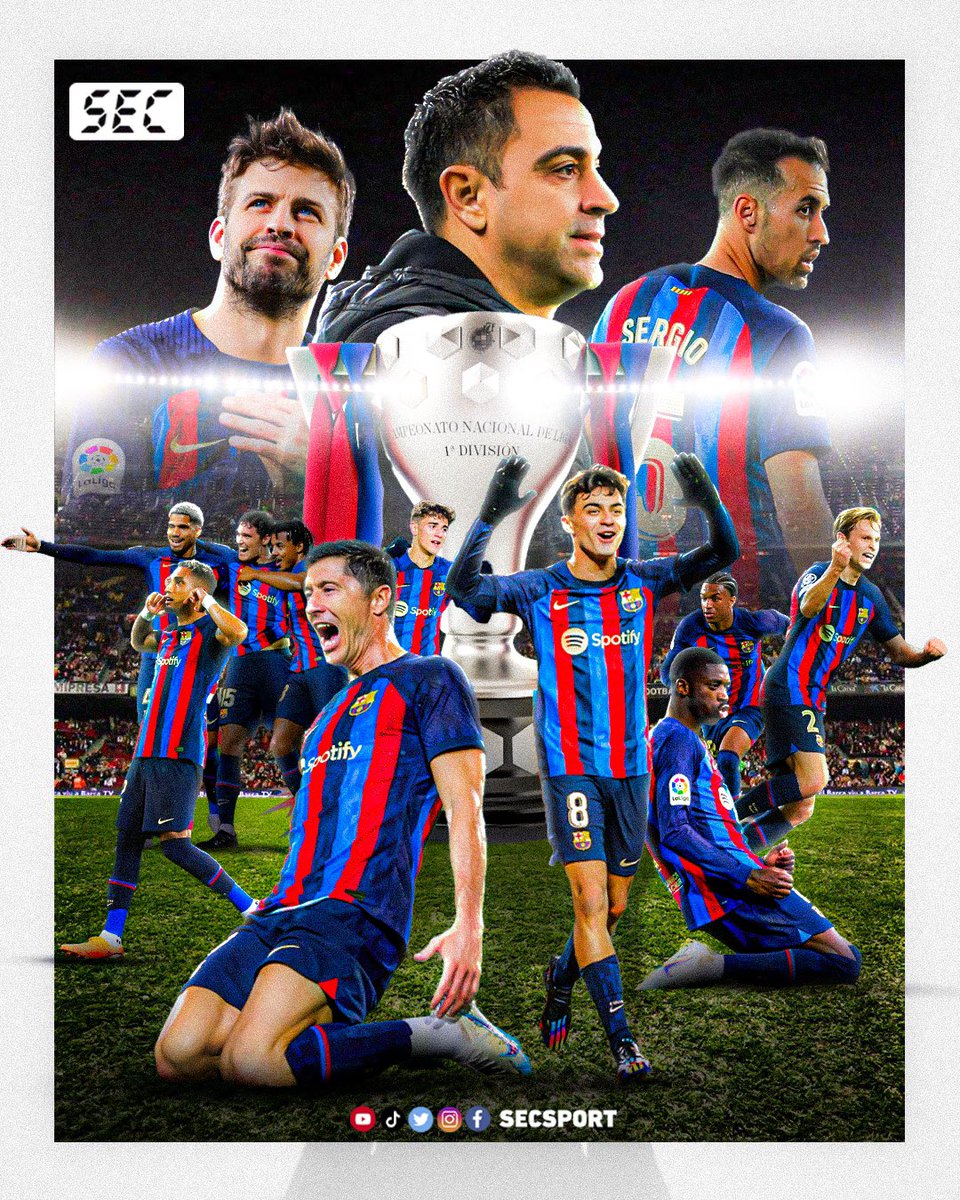 secsport's tweet photo. رسميًــــا 

- #برشلونة بطلاً لليغا لموسم 2022/2023 . ✅🏆 https://t.co/8CaOgyzeqa