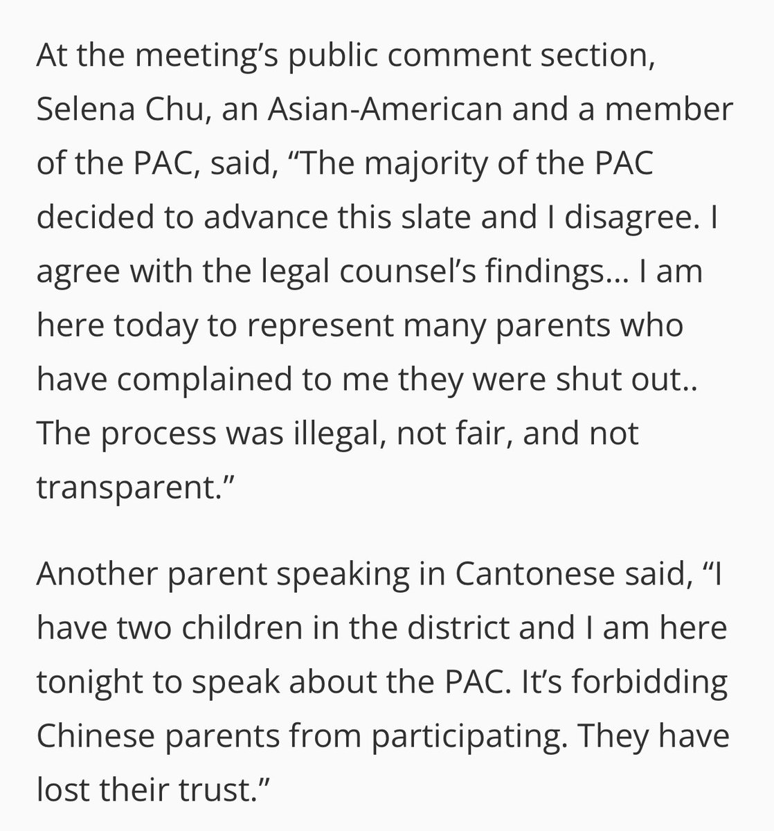 garrytan's tweet photo. The SF school board silences and excludes Asian American parent voices.  

Vote out Boggess, Alexander, Sanchez and Fisher from SF School Board. Bring back merit and algebra in public middle schools in 2024. 

https://t.co/uVLlF94e5w https://t.co/3FTyvFK441