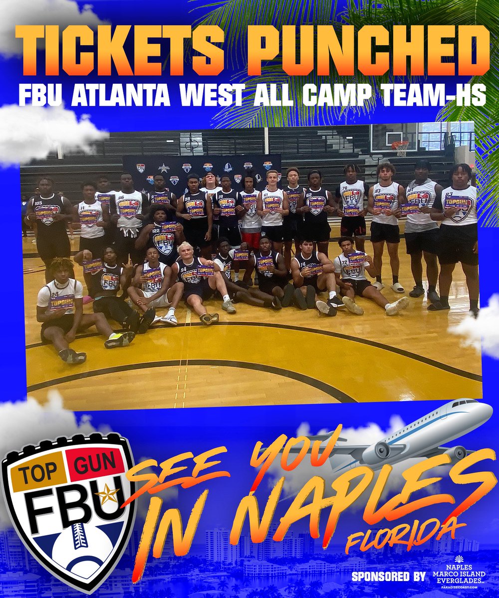 ALL CAMP TEAM 🌴

Congratulations to these High School athletes on being selected as the top athletes in their position group for the weekend ✅

Your tickets to Naples, FL for FBU Top Gun are punched ✅

#FBU #GetBetterHere