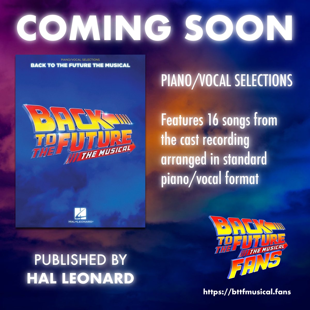 The @BTTFmusical Piano/Vocal Selections #songbook from @HalLeonardCorp is almost here…

European release: TBC
US release: May 31, 2023

#bttfmusical #backtothefuturemusical #bttfbway #bttfbroadway #backtothefuturebroadway #bttf #backtothefuture #pianovocalselection #sheetmusic